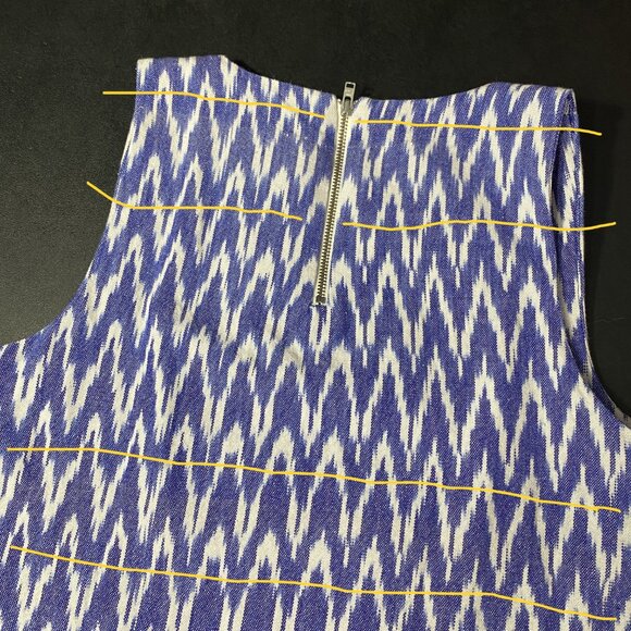 J. Crew Notched Shell Tank Top In Zig Zag Ikat Womens 00 Boho Coastal Grandma - Picture 15 of 16